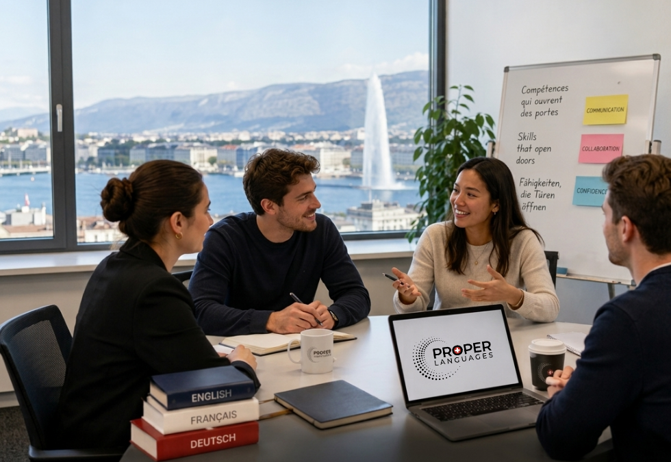 image montrant des étudiants suivant un cours de langues